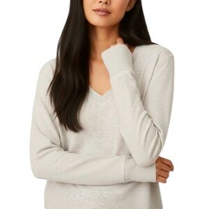 Athleta Sweatshirt Sunrise V-Neck Soft Cozy